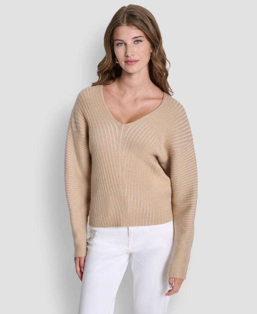 Женский свитер с V-образным вырезом, длинными рукавами и ребристой вязкой DKNY, Travertine/ivory
Женский свитер с V-образным вырезом, длинными рукавами и ребристой вязкой DKNY, Travertine/ivory