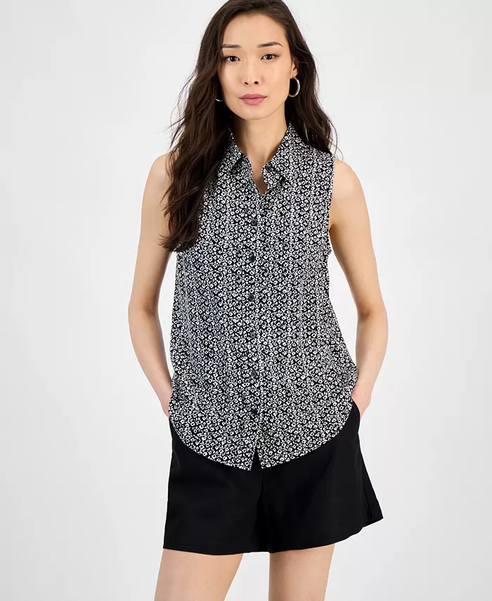 Женская блузка без рукавов с принтом и пуговицами I.N.C. International Concepts, черный
Женская блузка без рукавов с принтом и пуговицами I.N.C. International Concepts, черный