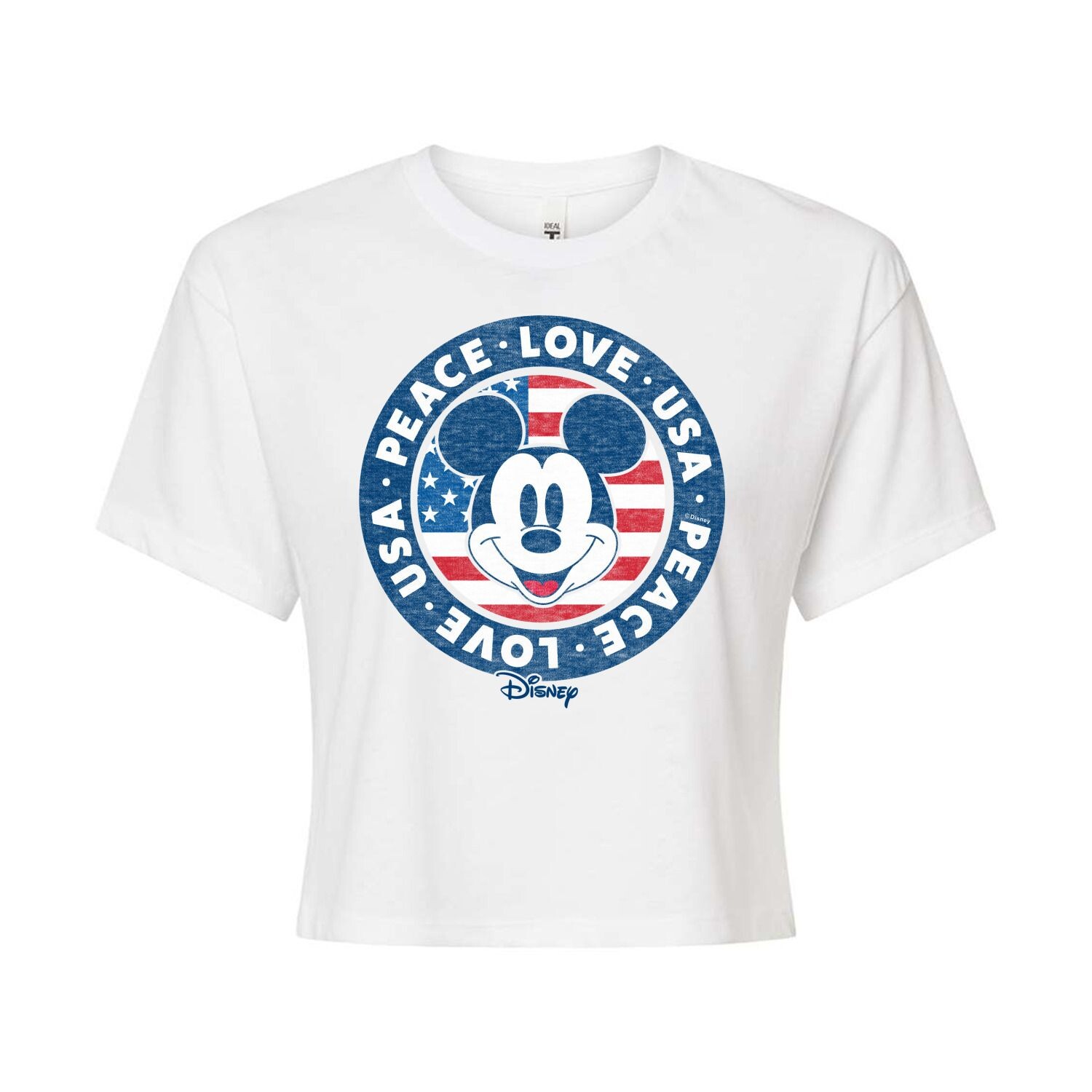 Укороченная футболка Disney's Juniors' Peace Love USA Disney
Укороченная футболка Disney's Juniors' Peace Love USA Disney