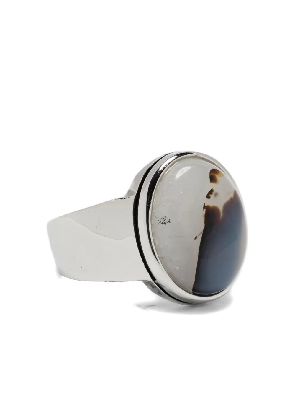 Кольцо с кабошоном из яшмы OBSIDIAN, серебряный