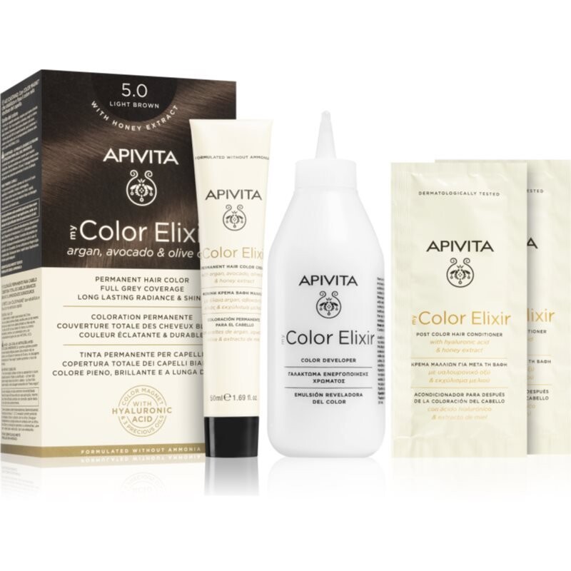 Краска для волос без аммиака Apivita My Color Elixir оттенок 5.0 Светло-коричневый Inna Marka
Краска для волос без аммиака Apivita My Color Elixir оттенок 5.0 Светло-коричневый Inna Marka