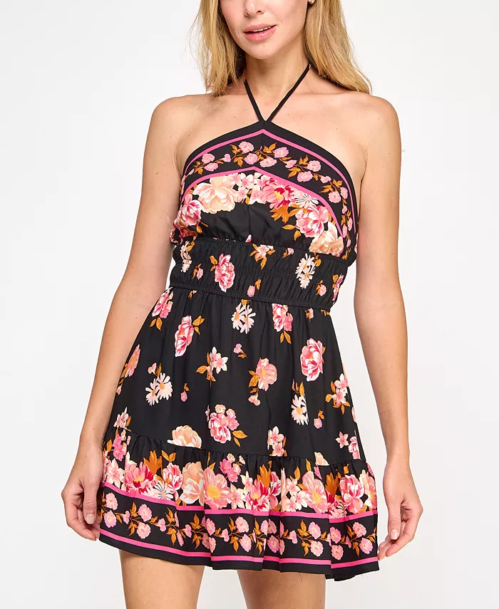 Мини-платье с цветочным принтом и халтер-неком для юниоров Trixxi, черный
Мини-платье с цветочным принтом и халтер-неком для юниоров Trixxi, черный