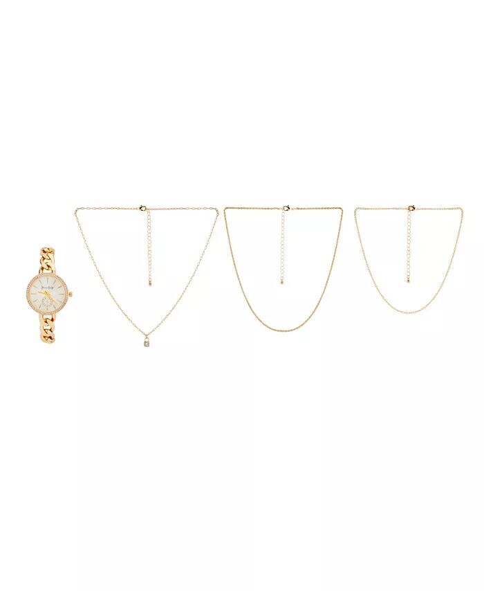 Женские золотистые часы-браслет, 34 мм, 3 предмета. Подарочный набор ожерелья Jessica Carlyle, золото
Женские золотистые часы-браслет, 34 мм, 3 предмета. Подарочный набор ожерелья Jessica Carlyle, золото