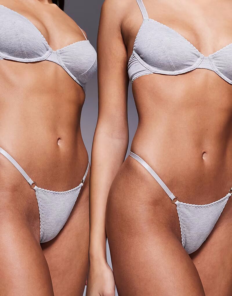 Комплект из 2 трусиков-танга Mila серого меланжевого цвета Asos Design
Комплект из 2 трусиков-танга Mila серого меланжевого цвета Asos Design