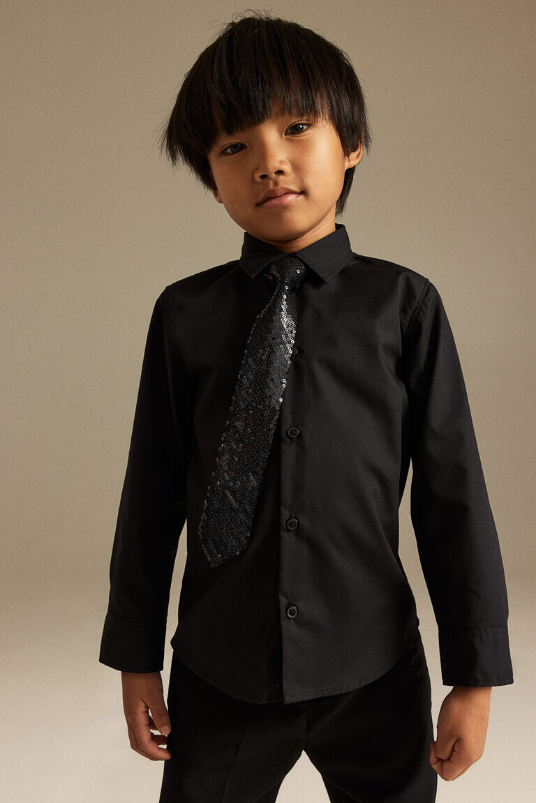 Рубашка, которую легко гладить H&M, черный
Рубашка, которую легко гладить H&M, черный