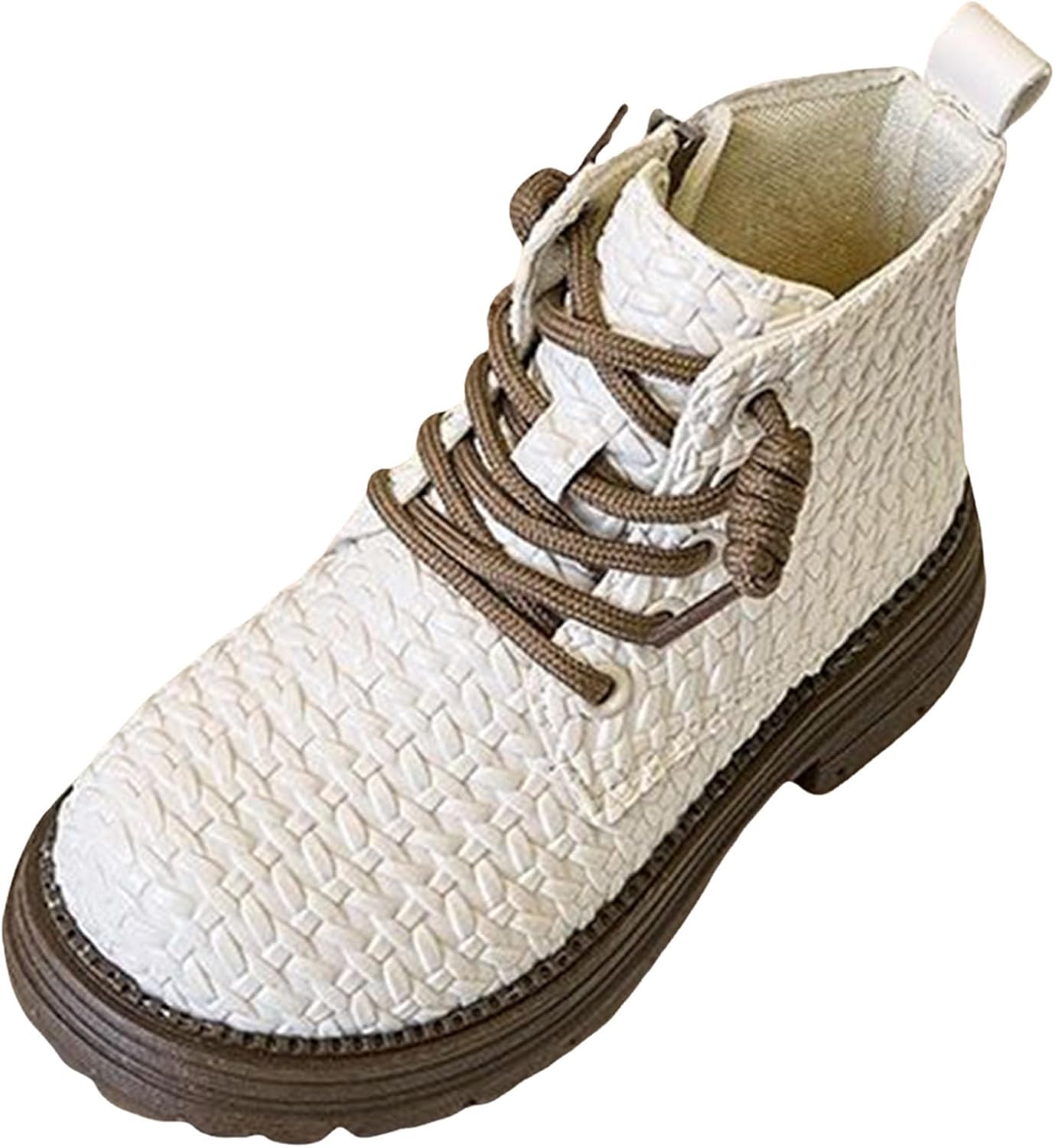 Детские ботинки IWIHMIV для девочек, уличные с боковой молнией, комфортные ботинки на щиколотку, нескользящие, на шнуровке, для верховой езды, White
Детские ботинки IWIHMIV для девочек, уличные с боковой молнией, комфортные ботинки на щиколотку, нескользящие, на шнуровке, для верховой езды, White