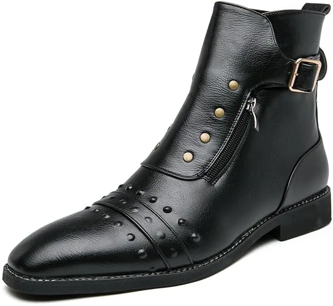 Мужские кожаные мотоциклетные ботинки Santimon с боковой молнией, повседневные, для езды, в стиле панк-рок, с гладким носком и заклепками, черный
Мужские кожаные мотоциклетные ботинки Santimon с боковой молнией, повседневные, для езды, в стиле панк-рок, с гладким носком и заклепками, черный