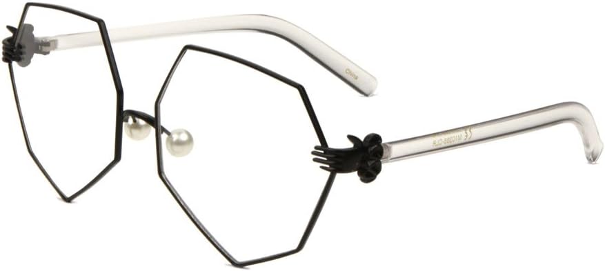 Геометрические солнцезащитные очки увеличенного размера с прозрачными линзами, перламутровыми носовыми упорами и 3D-шарниром в виде клоунской руки/перчатки Dweebzilla, Black & Clear Frame
Геометрические солнцезащитные очки увеличенного размера с прозрачными линзами, перламутровыми носовыми упорами и 3D-шарниром в виде клоунской руки/перчатки Dweebzilla, Black & Clear Frame