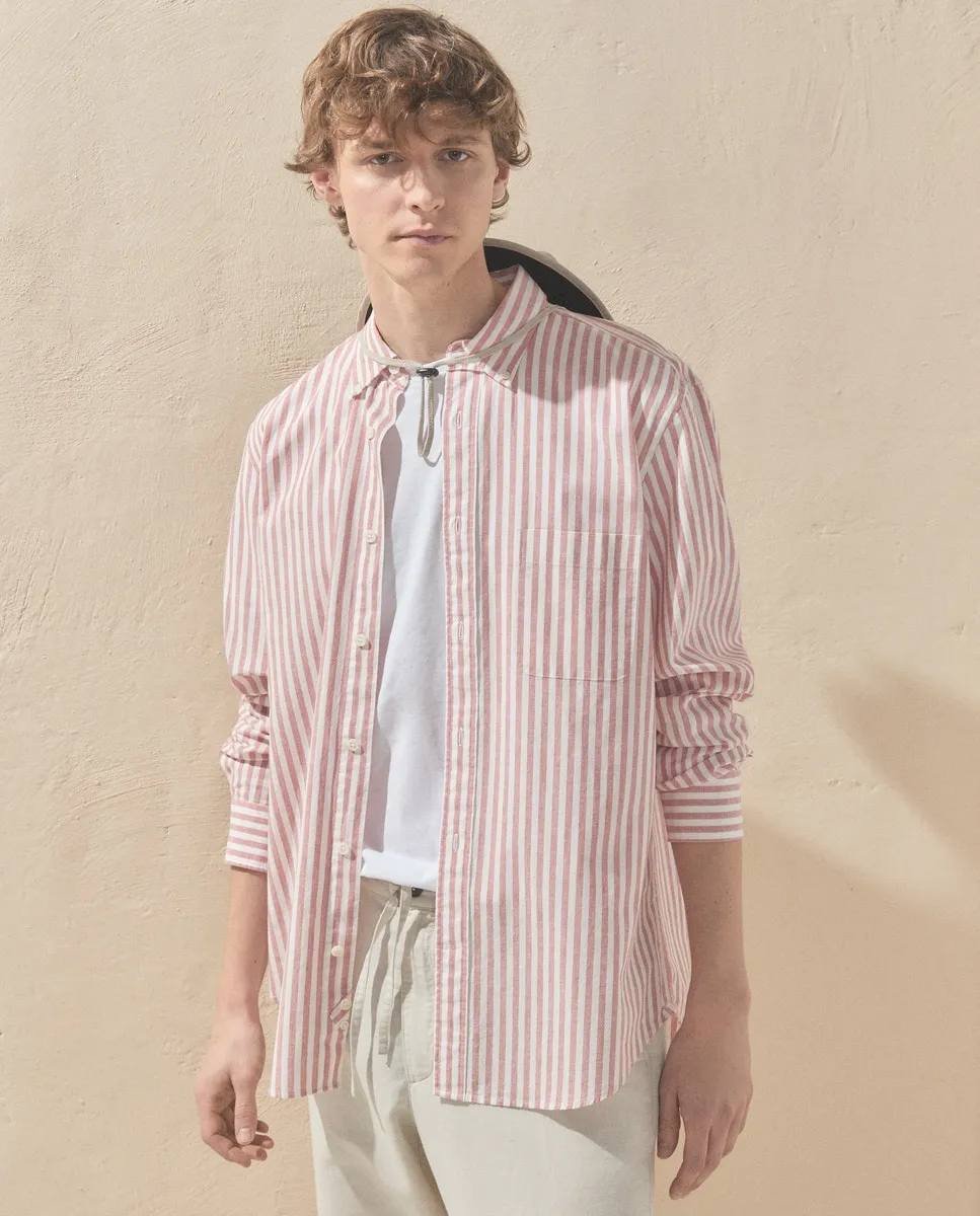 Мужская рубашка из хлопка и льна с полосками Dustin, красный
Мужская рубашка из хлопка и льна с полосками Dustin, красный