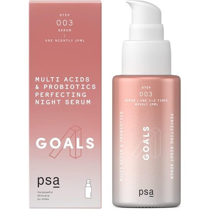 Goals Multi Acids & Probiotics Совершенствующая ночная сыворотка Отшелушивающая ночная сыворотка с гликолевой, молочной, пировиноградной кислотой, Bha и Pha, ниацинамидом и пробиотиками 30 мл/1 унция, Psa
Goals Multi Acids & Probiotics Совершенствующая ночная сыворотка Отшелушивающая ночная сыворотка с гликолевой, молочной, пировиноградной кислотой, Bha и Pha, ниацинамидом и пробиотиками 30 мл/1 унция, Psa