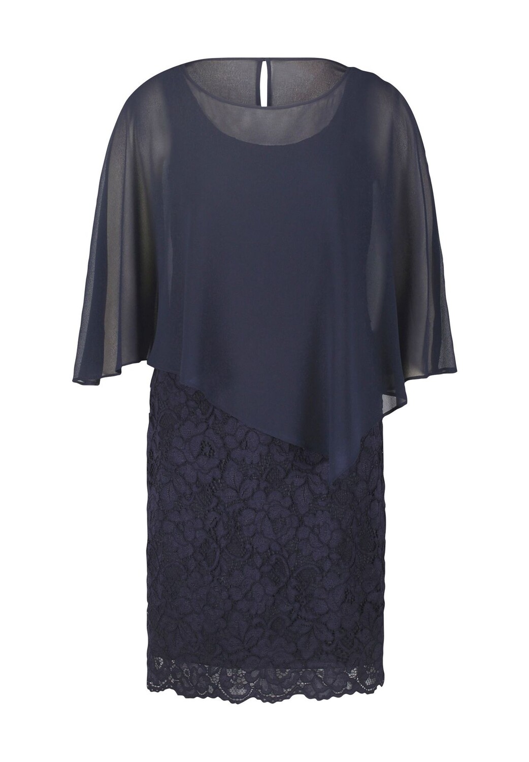 Женское кружевное платье длиной до колена с круглым вырезом Vera Mont, цвет Night Sky 
Женское кружевное платье длиной до колена с круглым вырезом Vera Mont, цвет Night Sky