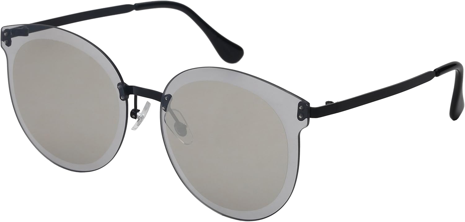 Солнцезащитные очки Edge I-Wear Oversized Rimless Cat Eye для женщин, с плоскими зеркальными линзами, модель 3180-FLREV-4 (BLK.sd+m) EDGEIWEAR, Black Temple/White Mirrored Lens
Солнцезащитные очки Edge I-Wear Oversized Rimless Cat Eye для женщин, с плоскими зеркальными линзами, модель 3180-FLREV-4 (BLK.sd+m) EDGEIWEAR, Black Temple/White Mirrored Lens