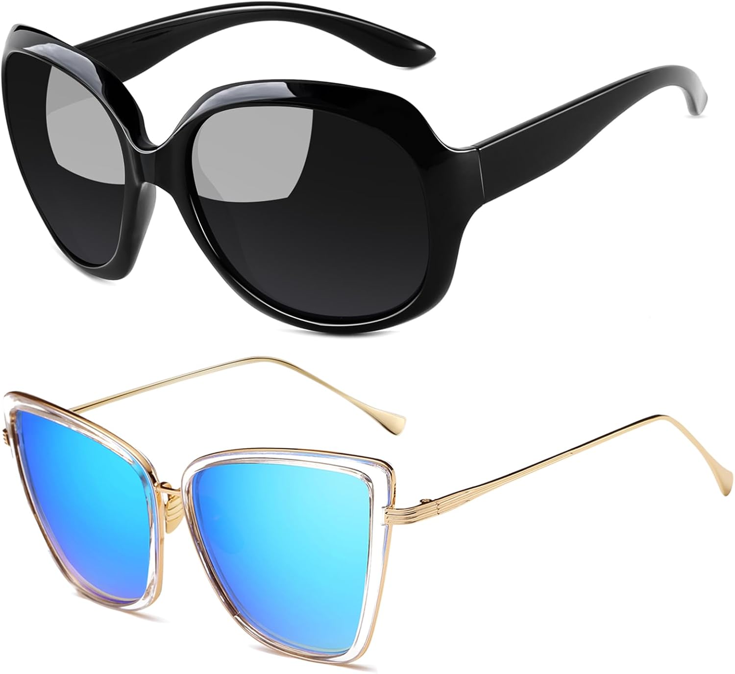 Комплект солнцезащитных очков Joopin Black Butterfly и Mirrored Blue Cateye, большие винтажные солнцезащитные очки с поляризацией UV400 для женщин, большие солнцезащитные очки Shady Ryas, Black
Комплект солнцезащитных очков Joopin Black Butterfly и Mirrored Blue Cateye, большие винтажные солнцезащитные очки с поляризацией UV400 для женщин, большие солнцезащитные очки Shady Ryas, Black