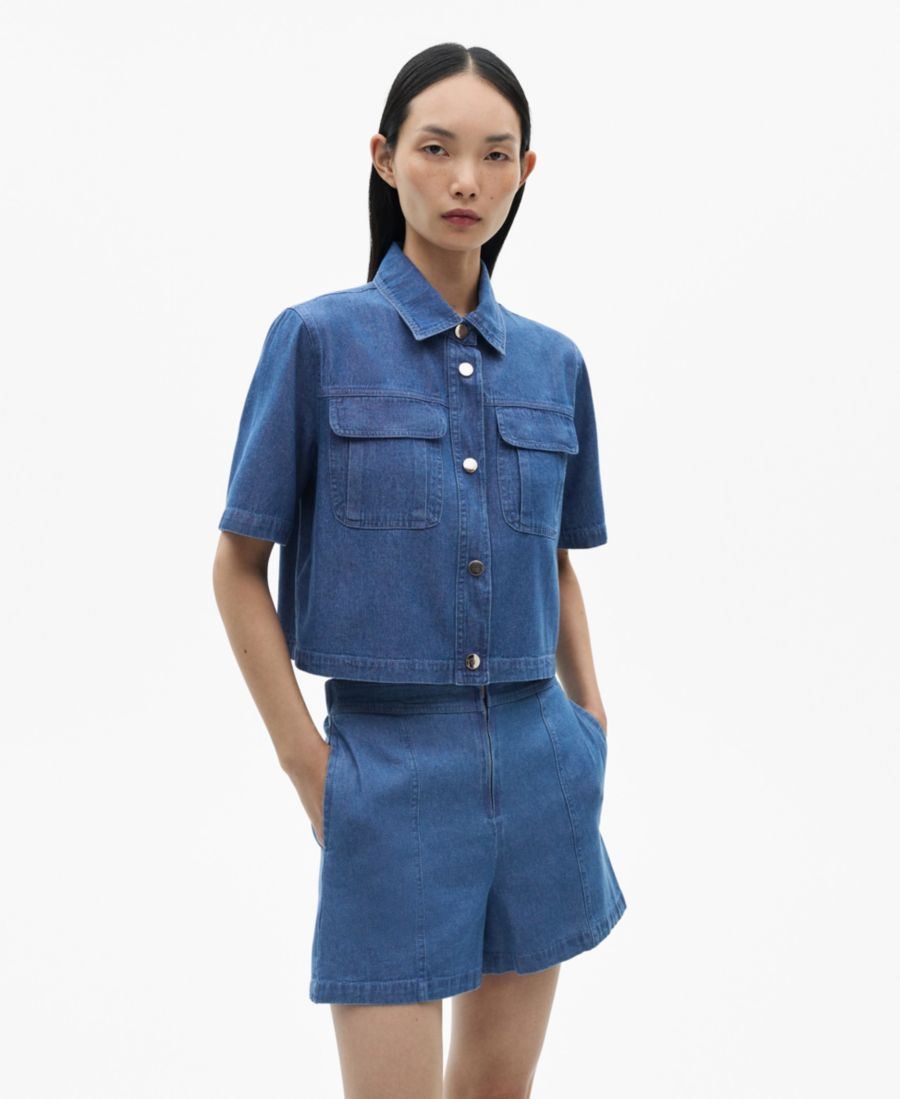 Женские хлопковые шорты с эффектом джинсовой ткани MANGO, Medium Blue
Женские хлопковые шорты с эффектом джинсовой ткани MANGO, Medium Blue