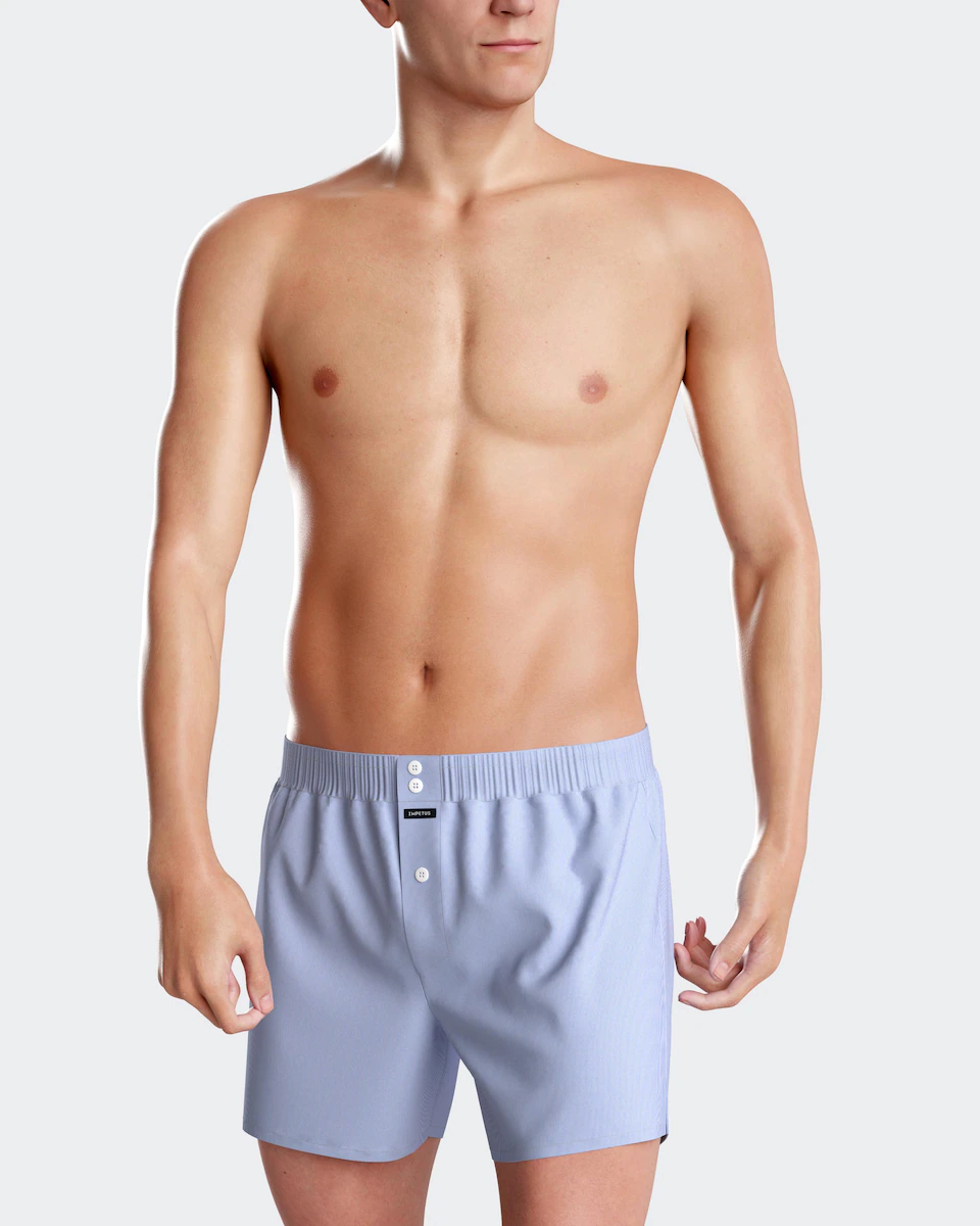 Мужские полосатые боксеры из ткани синего цвета Impetus, синий
Мужские полосатые боксеры из ткани синего цвета Impetus, синий