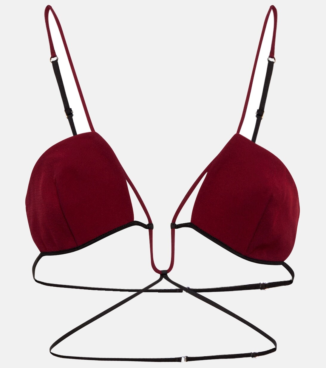 Бюстгальтер из габардина с завязками NENSI DOJAKA, красный 
Бюстгальтер из габардина с завязками NENSI DOJAKA, красный