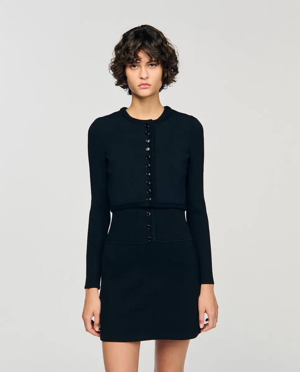 Женский короткий кардиган Sandro, черный
Женский короткий кардиган Sandro, черный