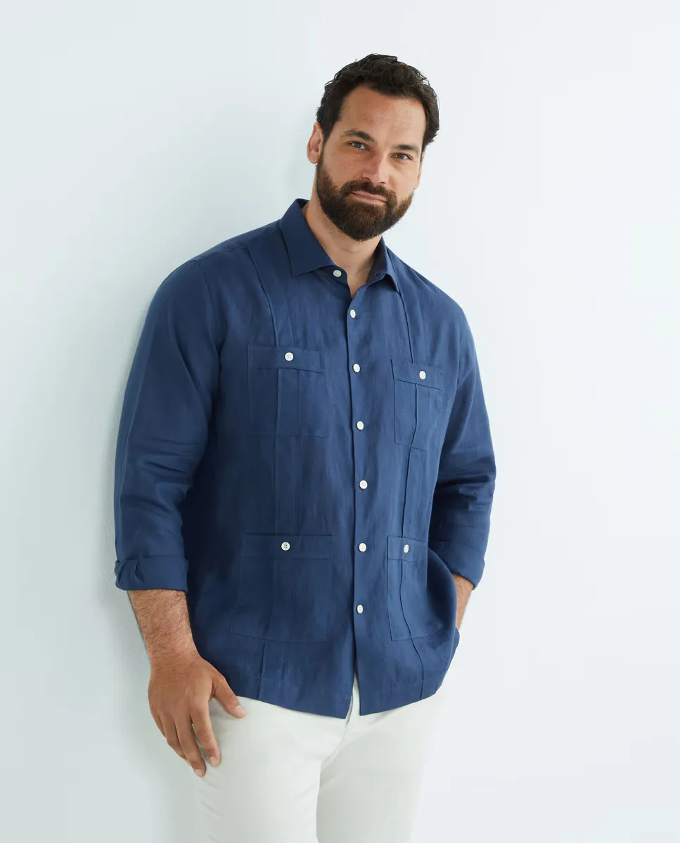 Guayabera из 100% льна с длинными рукавами, большие размеры Emidio Tucci, темно-синий
Guayabera из 100% льна с длинными рукавами, большие размеры Emidio Tucci, темно-синий