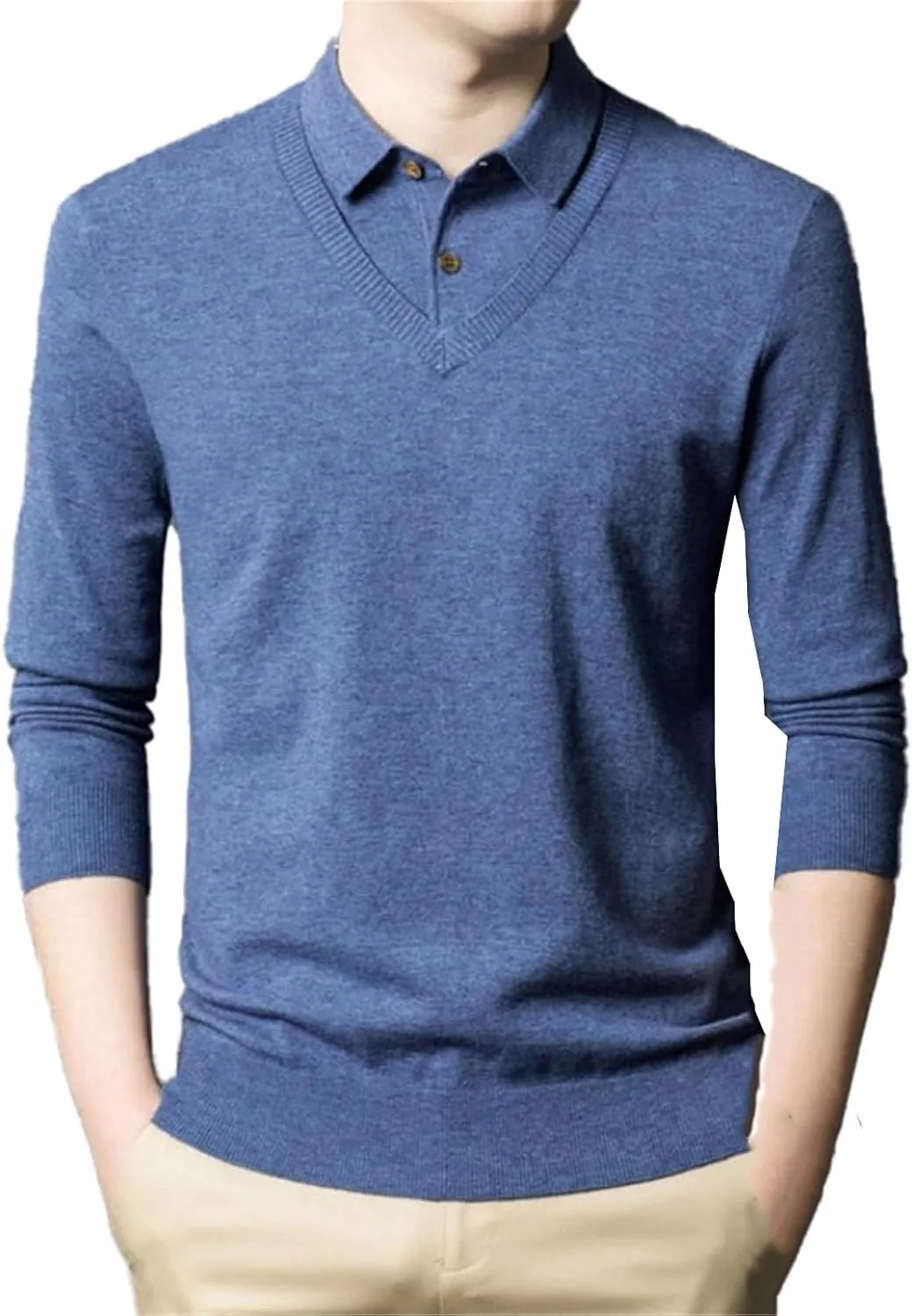 Мужской вязаный свитер с длинным рукавом и воротником для осени и зимы CXLCZNKG
Мужской вязаный свитер с длинным рукавом и воротником для осени и зимы CXLCZNKG