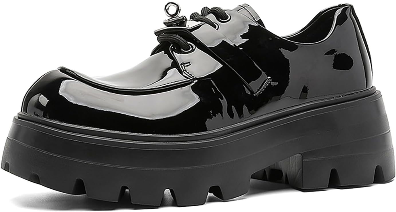 Мужские массивные оксфордские туфли из лакированной кожи на платформе с рифленой подошвой и большим носком Xhognls, черный
Мужские массивные оксфордские туфли из лакированной кожи на платформе с рифленой подошвой и большим носком Xhognls, черный