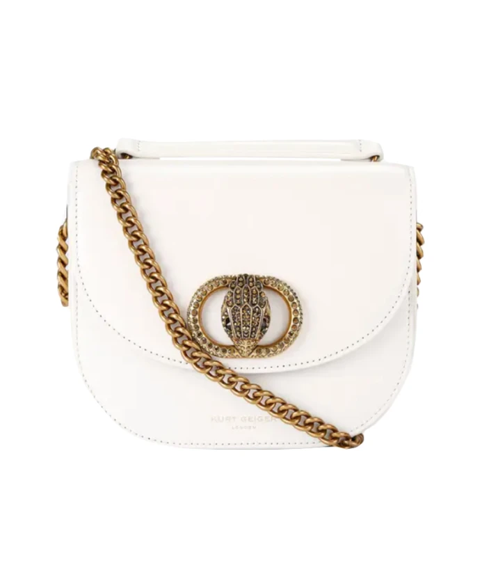 Бежевая кожаная сумка-седло Chelsea Kurt Geiger, белый
Бежевая кожаная сумка-седло Chelsea Kurt Geiger, белый