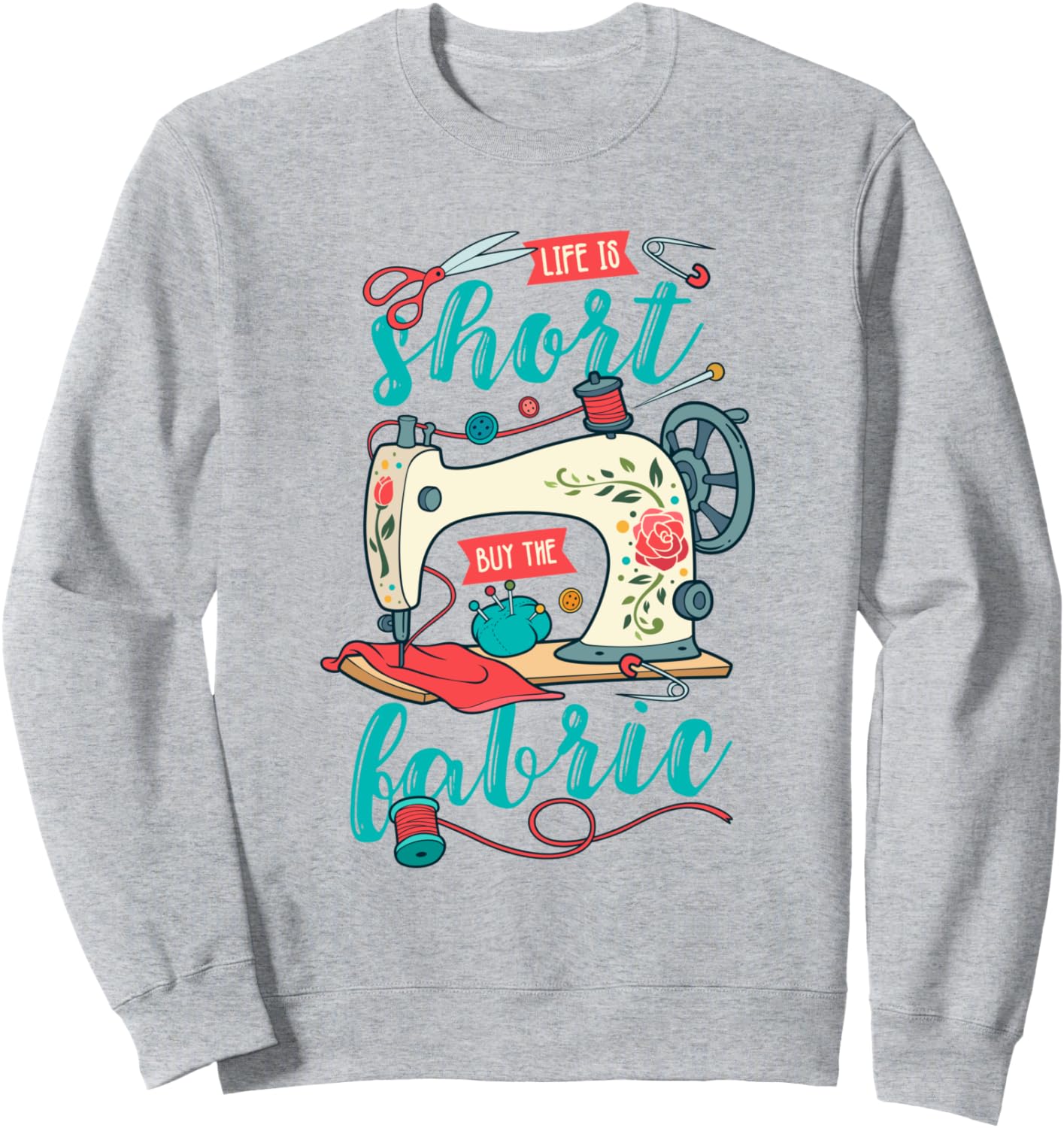 Забавная стеганая толстовка с надписью «Жизнь коротка» и принтом «Ткань коротка», серая, размер S Quilting Craft Threads Company
Забавная стеганая толстовка с надписью «Жизнь коротка» и принтом «Ткань коротка», серая, размер S Quilting Craft Threads Company