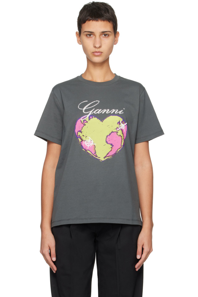 Футболка с сердцем Ganni, цвет volcanic ash
Футболка с сердцем Ganni, цвет volcanic ash