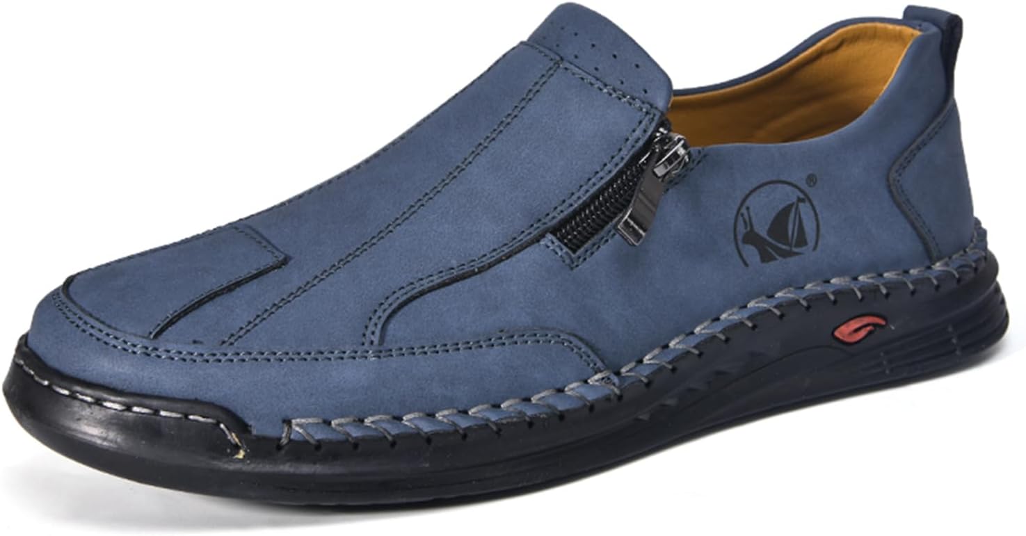 Мужские кожаные слипоны с противоскользящей подошвой, ретро-округлый носок, ручная отделка, легкие обувь для вождения, ходьбы и повседневной носки Eggdk, синий
Мужские кожаные слипоны с противоскользящей подошвой, ретро-округлый носок, ручная отделка, легкие обувь для вождения, ходьбы и повседневной носки Eggdk, синий