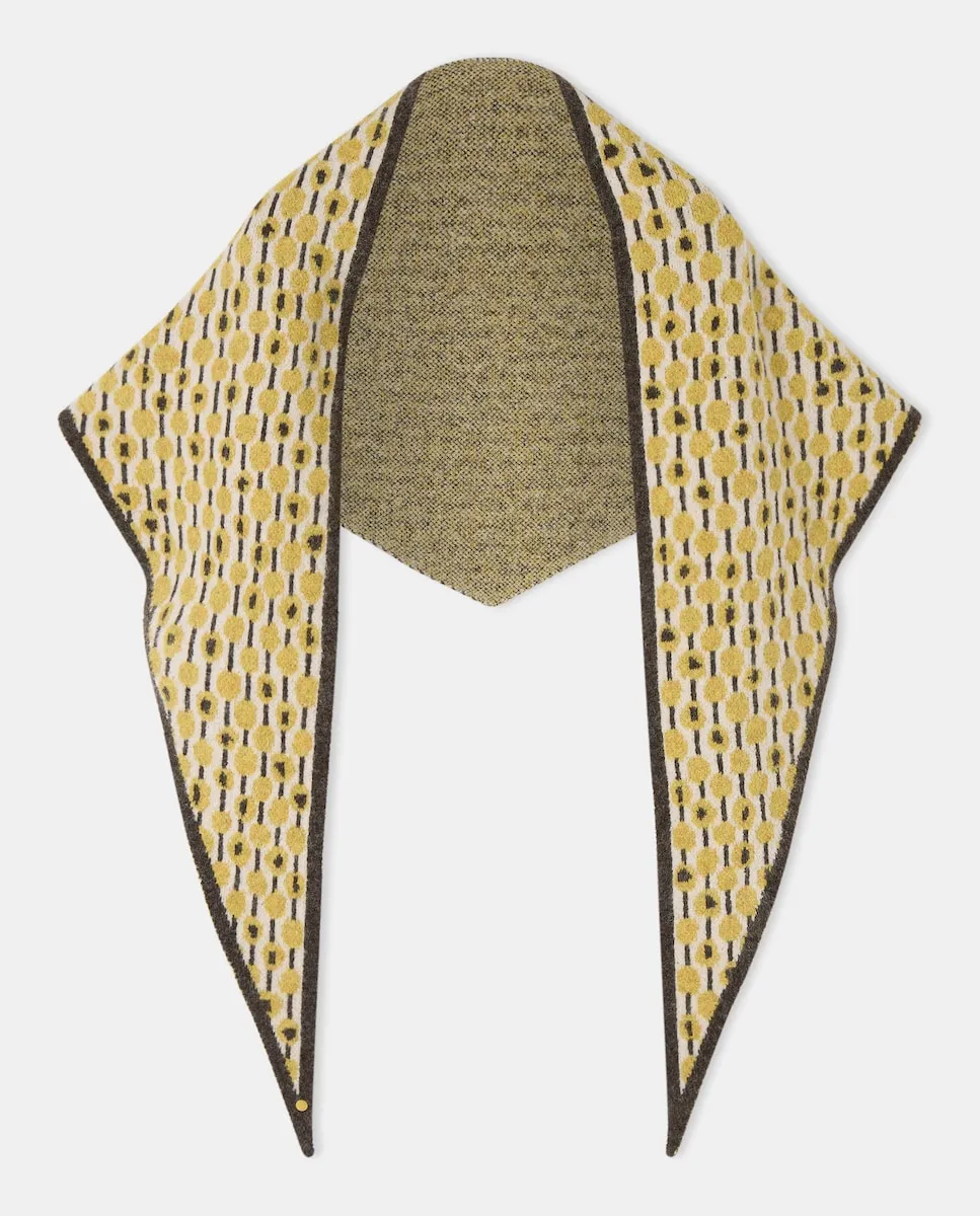 Треугольный шарф с вязкой Jo & Mr. Joe, желтый
Треугольный шарф с вязкой Jo & Mr. Joe, желтый