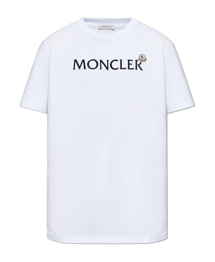 Футболка с бархатным логотипом Moncler, белый
Футболка с бархатным логотипом Moncler, белый