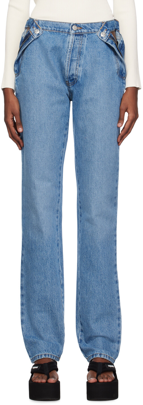 Синие джинсы с открытыми бедрами Coperni
Синие джинсы с открытыми бедрами Coperni