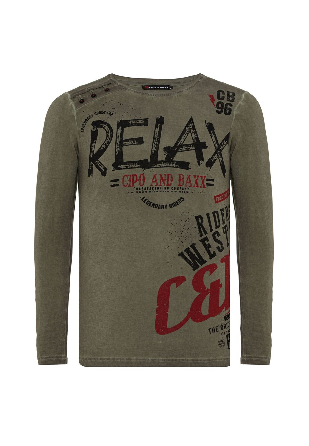 Рубашка с длинными рукавами и крупным принтом CIPO & BAXX, хаки
Рубашка с длинными рукавами и крупным принтом CIPO & BAXX, хаки