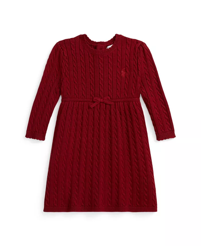 Платье-свитер с косой вязкой и шортиками для девочек Polo Ralph Lauren, красный
Платье-свитер с косой вязкой и шортиками для девочек Polo Ralph Lauren, красный