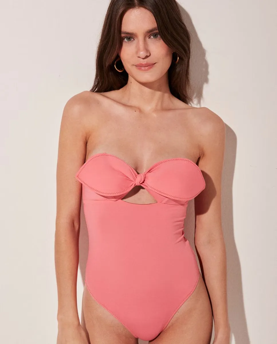 Женский однотонный купальник-бандо с набивкой Agua de coco, розовый
Женский однотонный купальник-бандо с набивкой Agua de coco, розовый
