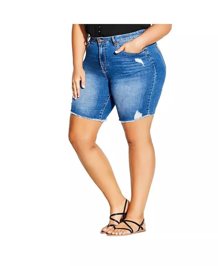 Длинные потертые шорты больших размеров CITY CHIC, синий
Длинные потертые шорты больших размеров CITY CHIC, синий