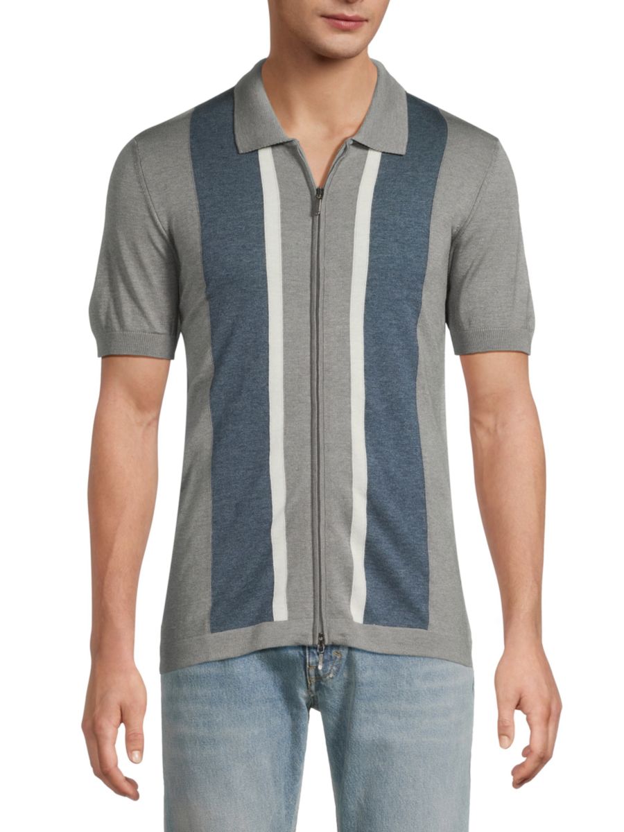 Полосатая рубашка-поло на молнии Luchiano Visconti, цвет Melange Grey
Полосатая рубашка-поло на молнии Luchiano Visconti, цвет Melange Grey