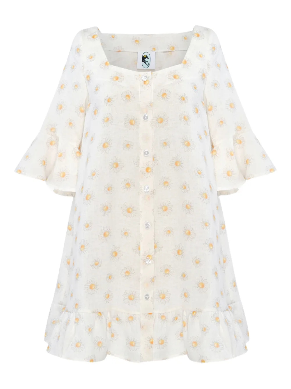 Платье мини на пуговицах с цветочным принтом Sleeper, белый
Платье мини на пуговицах с цветочным принтом Sleeper, белый
