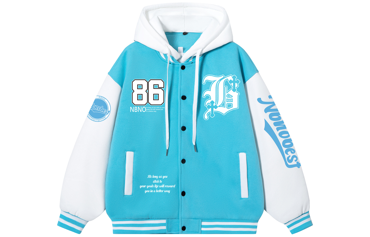 NBNO Бейсбольная майка унисекс, Cyan Hooded Upgraded-G85
NBNO Бейсбольная майка унисекс, Cyan Hooded Upgraded-G85