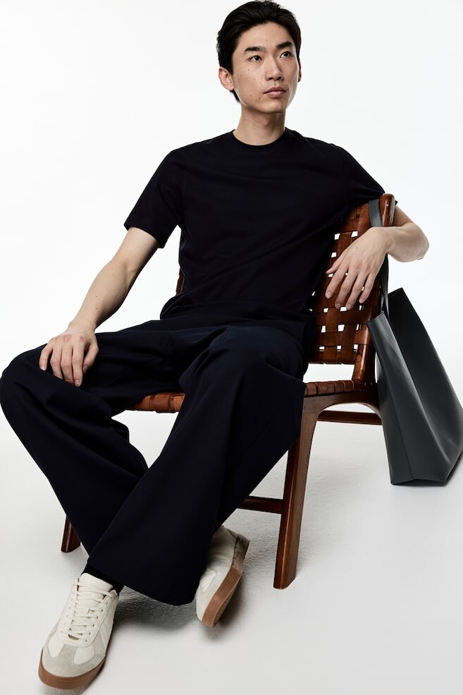 Футболка из хлопка пима приталенного кроя H&M, синий
Футболка из хлопка пима приталенного кроя H&M, синий