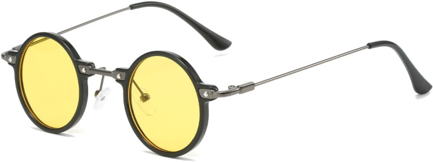 Ретро-стимпанк, маленькие круглые мужские хип-хоп солнцезащитные очки, модные женские очки с прозрачными линзами цвета океана, защита от УФ-излучения UV400 VVTWSSW, Black Yellow
Ретро-стимпанк, маленькие круглые мужские хип-хоп солнцезащитные очки, модные женские очки с прозрачными линзами цвета океана, защита от УФ-излучения UV400 VVTWSSW, Black Yellow