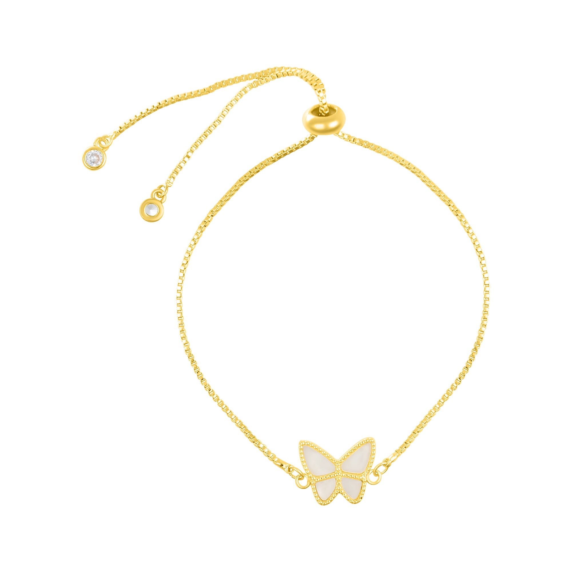 Браслет-боло с белой бабочкой, покрытый 14-каратным золотом Adornia, белый
Браслет-боло с белой бабочкой, покрытый 14-каратным золотом Adornia, белый
