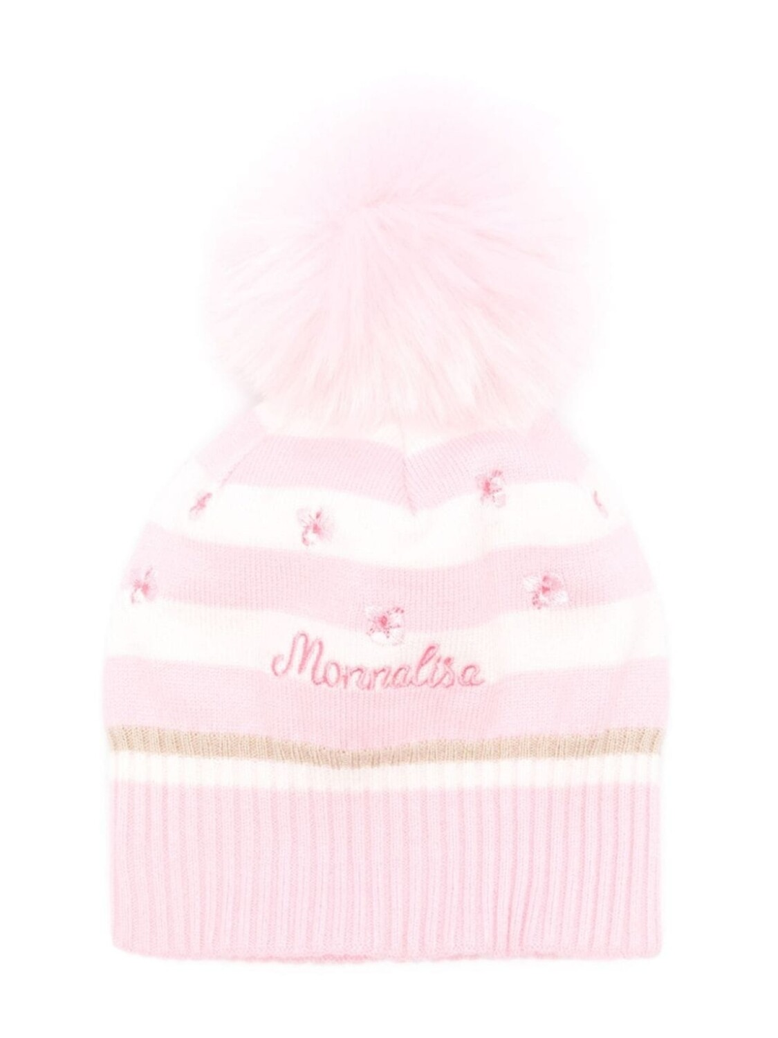 Monnalisa полосатая шапка бини с вышитым логотипом, розовый
Monnalisa полосатая шапка бини с вышитым логотипом, розовый