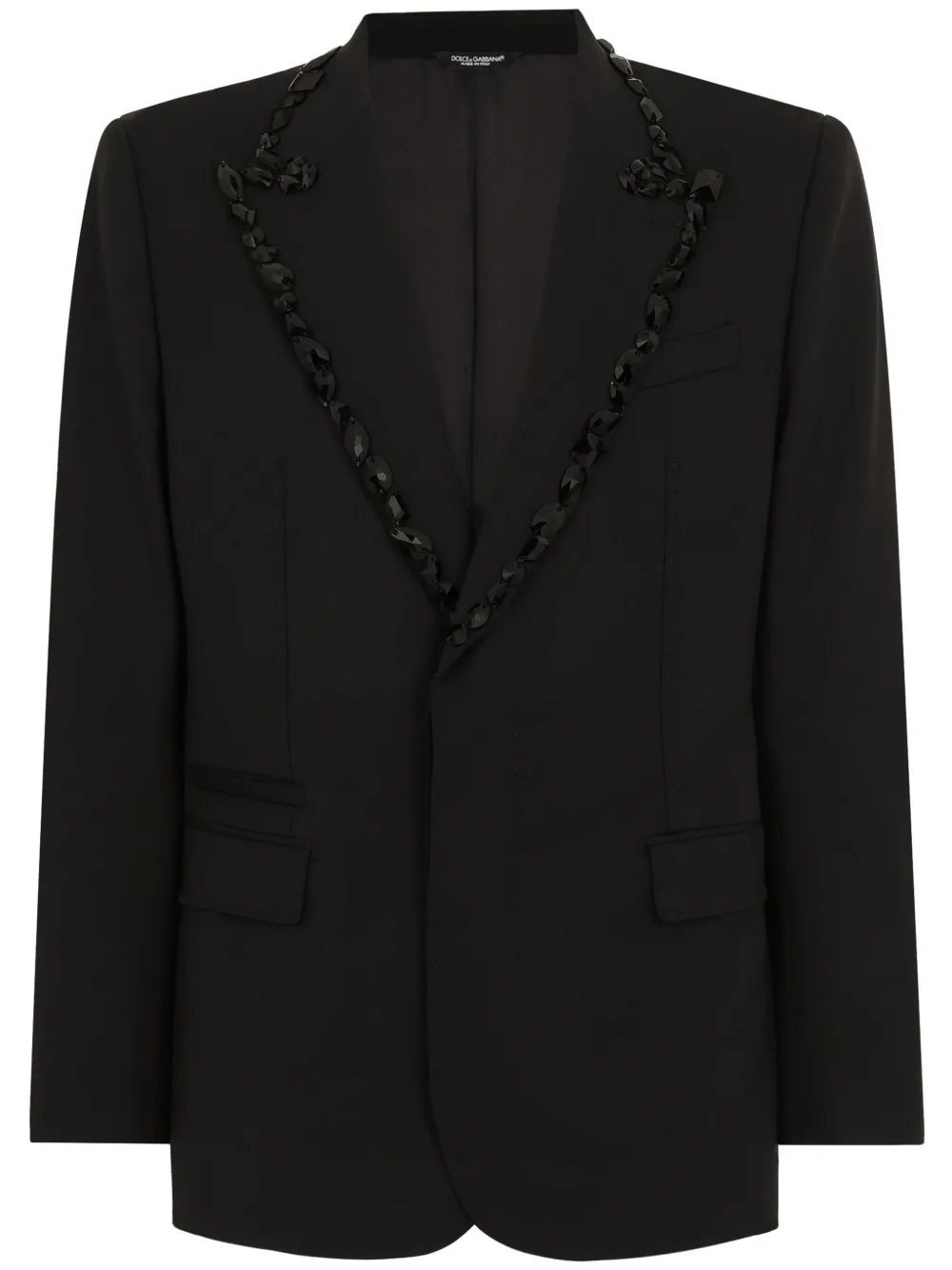 Однобортный пиджак со стразами DOLCE & GABBANA, черный
Однобортный пиджак со стразами DOLCE & GABBANA, черный