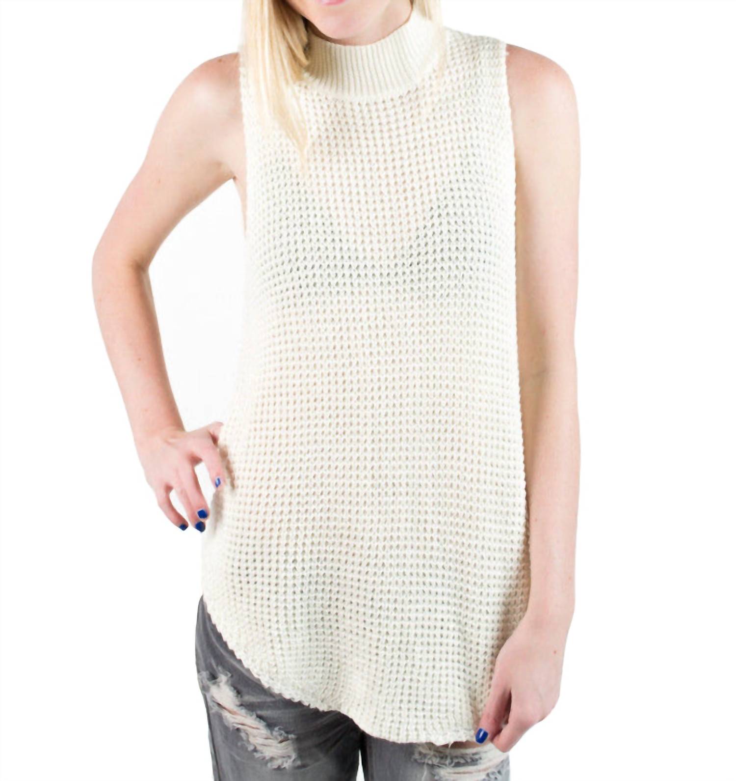 Женская туника-свитер Bittersweet из толстой шерсти с воротником-стойкой белого цвета MINKPINK
Женская туника-свитер Bittersweet из толстой шерсти с воротником-стойкой белого цвета MINKPINK