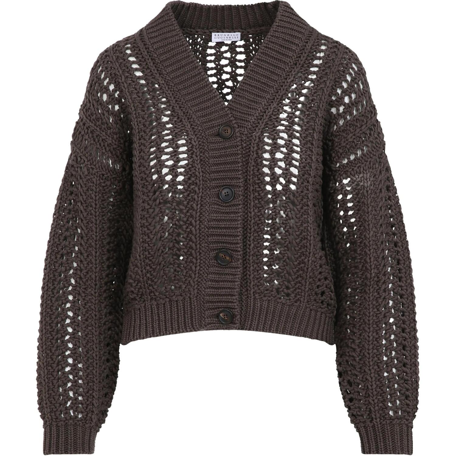 Кардиган с V-образным вырезом Brunello Cucinelli, коричневый
Кардиган с V-образным вырезом Brunello Cucinelli, коричневый