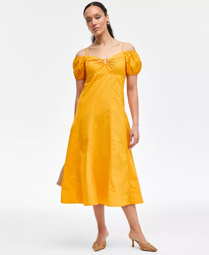 Женское хлопковое миди-платье с открытыми плечами I.N.C. International Concepts, золотой
Женское хлопковое миди-платье с открытыми плечами I.N.C. International Concepts, золотой