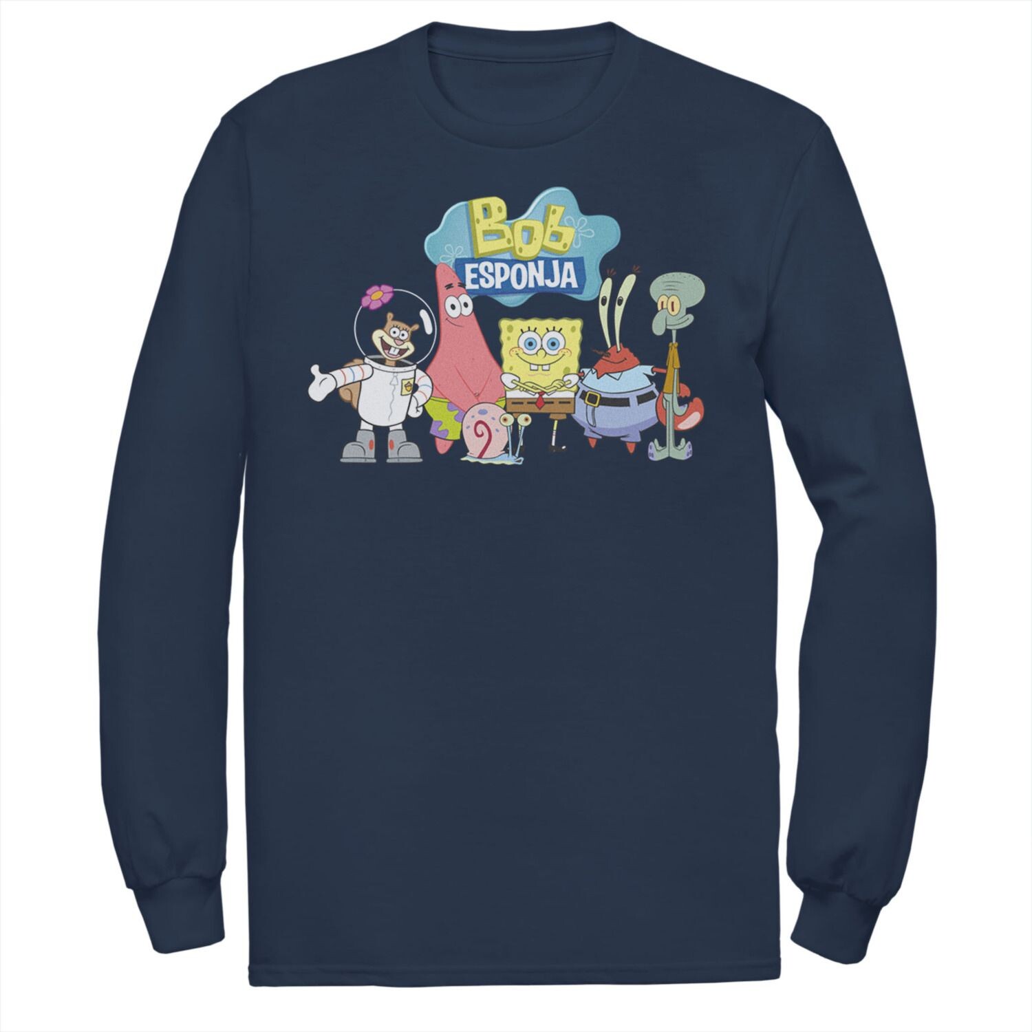Мужская футболка SpongeBob SquarePants Bob Esponja Happy Group Shot с длинными рукавами и цветами Nickelodeon, синий
Мужская футболка SpongeBob SquarePants Bob Esponja Happy Group Shot с длинными рукавами и цветами Nickelodeon, синий
