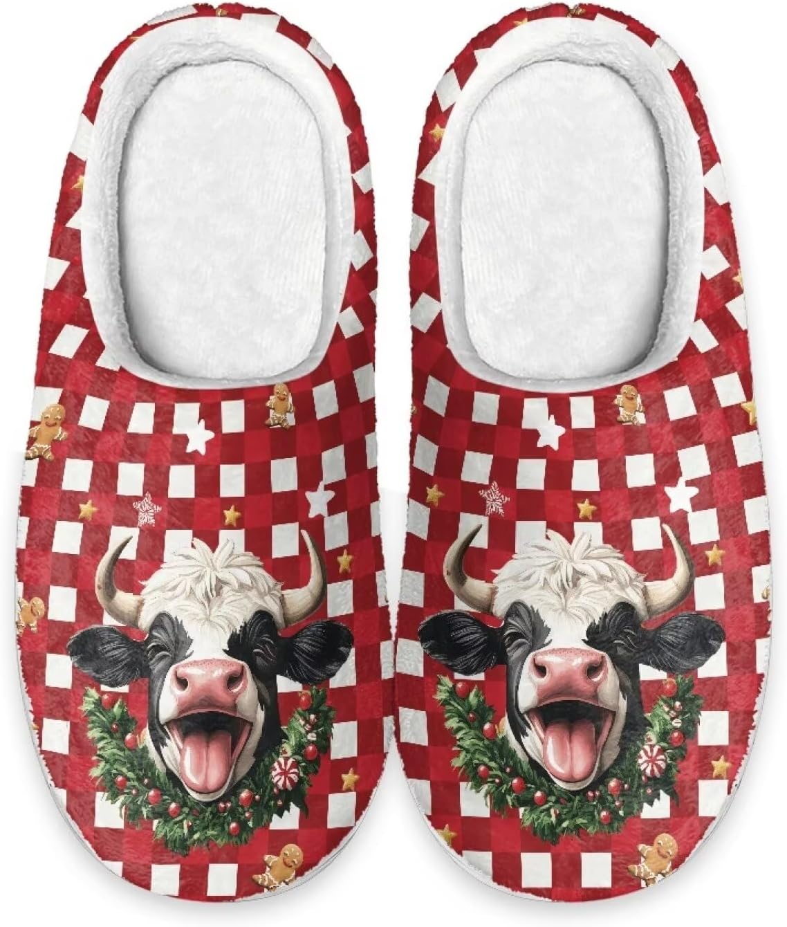 Теплые тапочки Xoenoiee для мужчин и женщин, мягкие удобные домашние тапочки, легкие, слипоны, пушистые для спальни и дома, Cow Christmas Theme
Теплые тапочки Xoenoiee для мужчин и женщин, мягкие удобные домашние тапочки, легкие, слипоны, пушистые для спальни и дома, Cow Christmas Theme