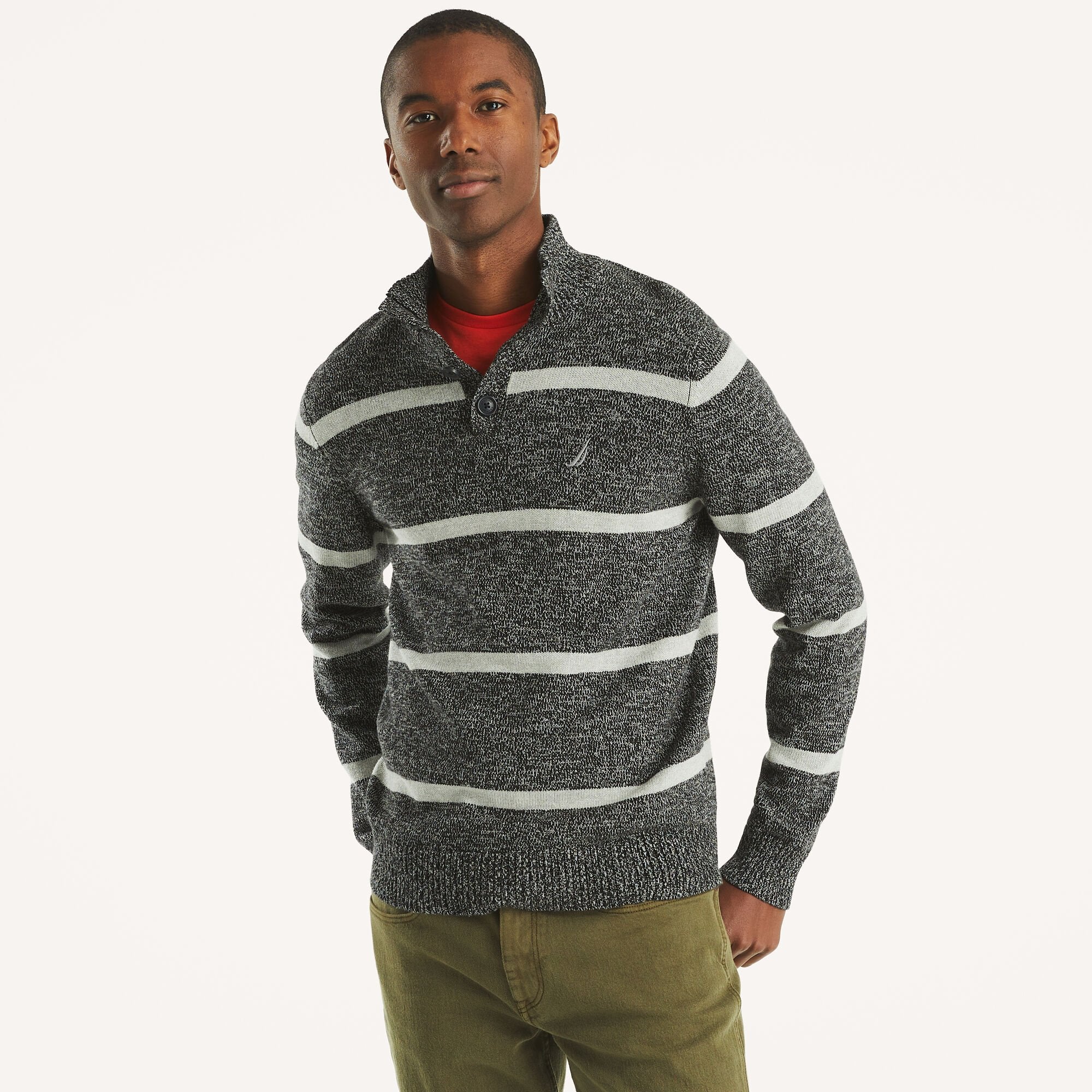 Мужской полосатый свитер с воротником-стойкой Nautica, цвет true black
Мужской полосатый свитер с воротником-стойкой Nautica, цвет true black