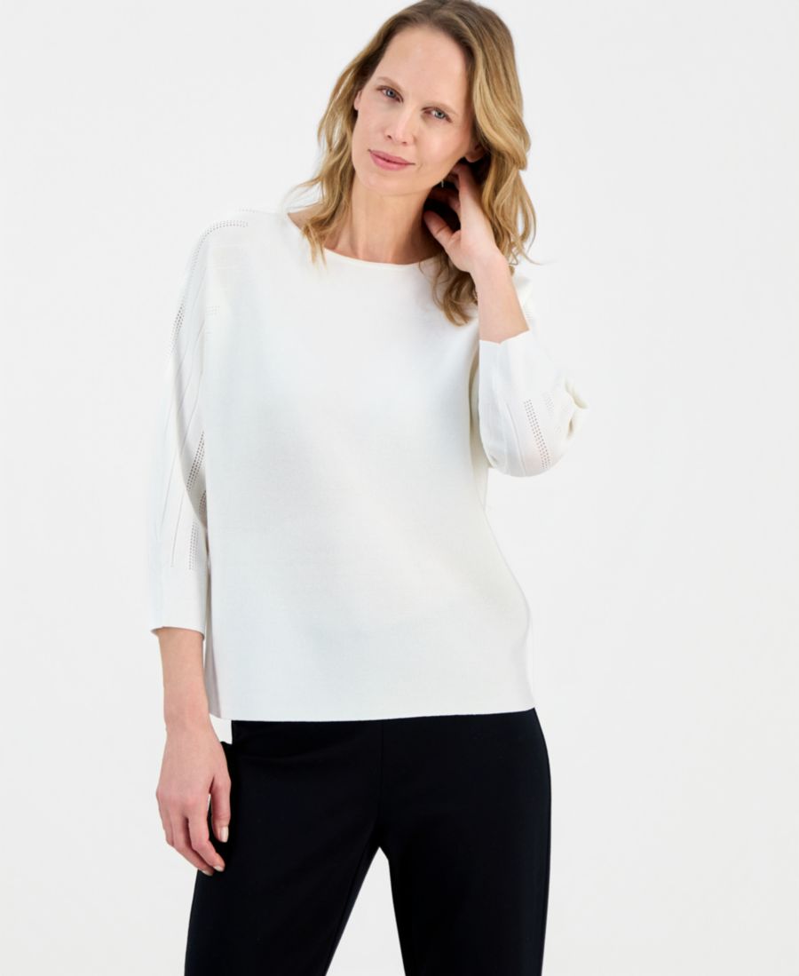 Женский свитер с вырезом-лодочкой, многослойной вышивкой и рукавами летучая мышь Kasper, White
Женский свитер с вырезом-лодочкой, многослойной вышивкой и рукавами летучая мышь Kasper, White